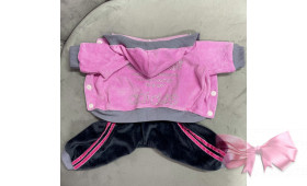 Велюровий костюм "ADIDAS" з лампасами (рожевий/графіт)