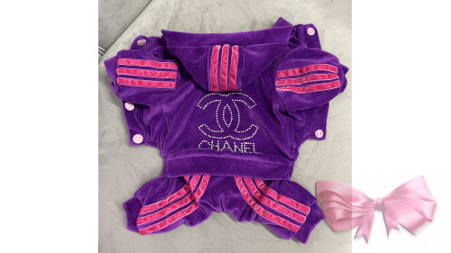 Велюровий костюм "CHANEL" з лампасами (фіолетовий)