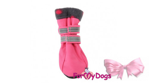 Сапоги ForMyDogs для собак на флисе розовые