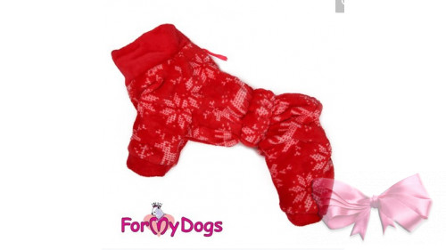 Теплый комбинезон для собак ForMyDogs, красный