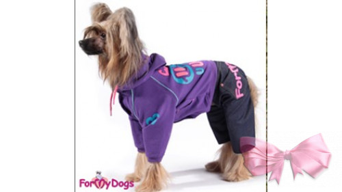 For My Dogs Костюм трикотажный, фиолетовый для девочек