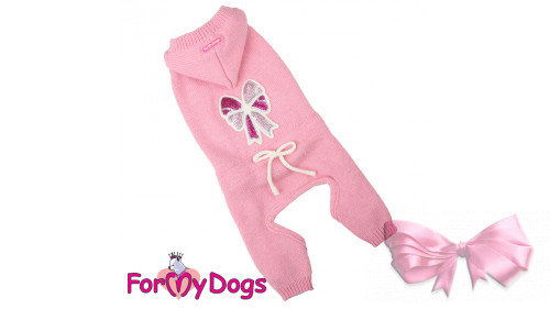 Вязанный костюм для мелких и средних собак ForMyDogs с капюшоном.