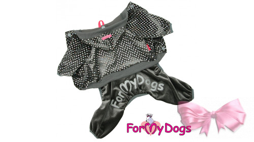 Велюровий костюм ForMyDogs для собак  сірий