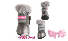 Зимові чоботи для собак ForMyDogs сірі