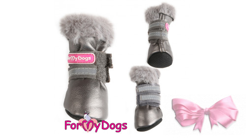 Зимові чоботи для собак ForMyDogs сірі