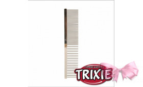 Гребінець для розпушення вовни металева Trixie вузькі / широкі зубці 16 см