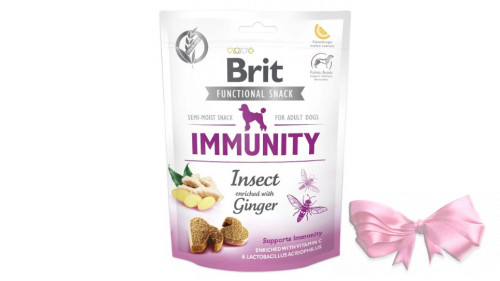 Ласощі Brit Care для собак Бріт Кеа Імуніті з комахами та імбиром 150г 