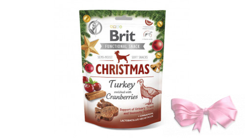 Різдвяні смаколики для собак Brit Care Dog Functional Snack 150 г (індичка та клюква)